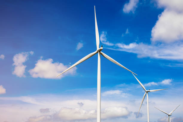 istock Wind turbine with blue sky, green energy concept 1138352031
