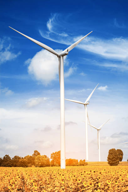 istock Wind turbine with blue sky, green energy concept 1138352051