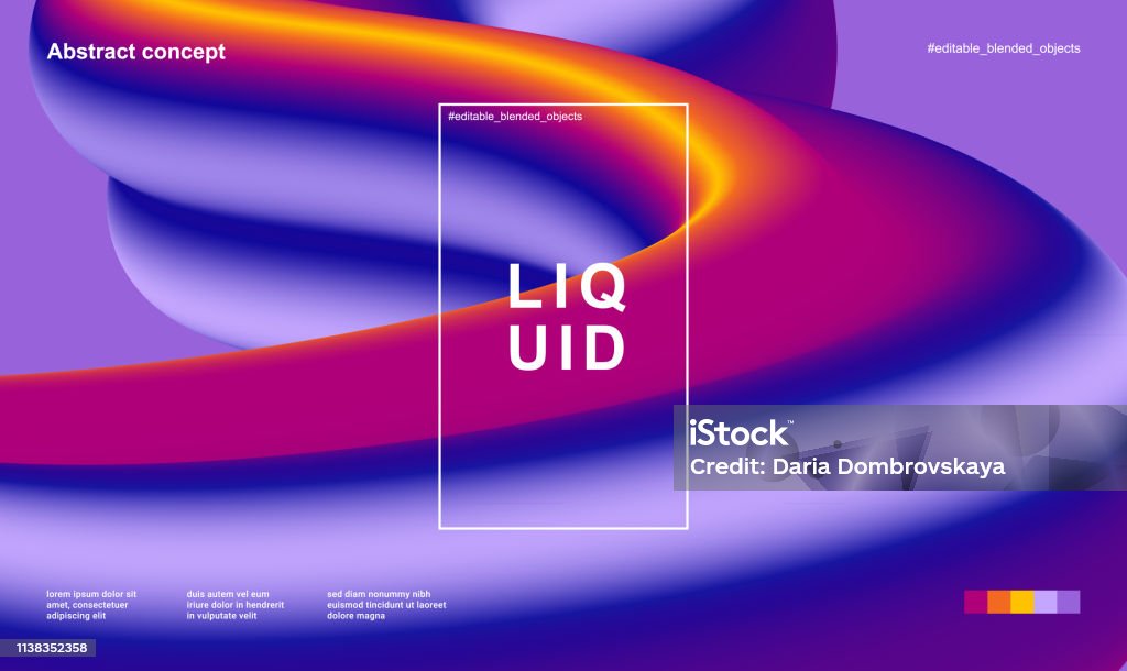 Abstract Flow Design Abstract Design Template With 3d Flow Shapes Stock Illustration ...