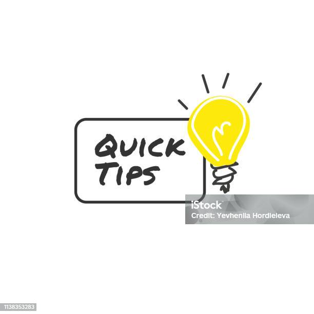 Quick Tips Vector Illustration Helpful Tricks Sign Tutorials With Idea ...