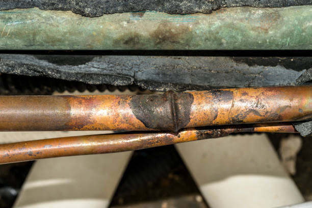 istock an old and rusty leaking pipe of air conditioning unite fixed into AC heavy duty compressor 1138355594