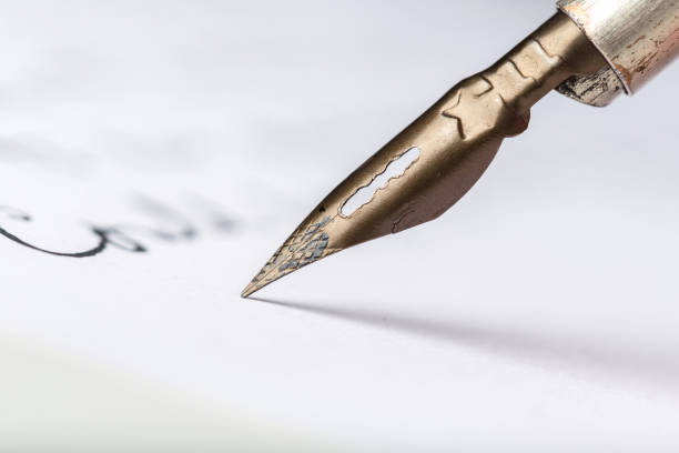 istock Fountain pen on an antique handwritten letter 1138356917