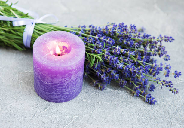 istock fresh lavender flowers and candle 1138358262