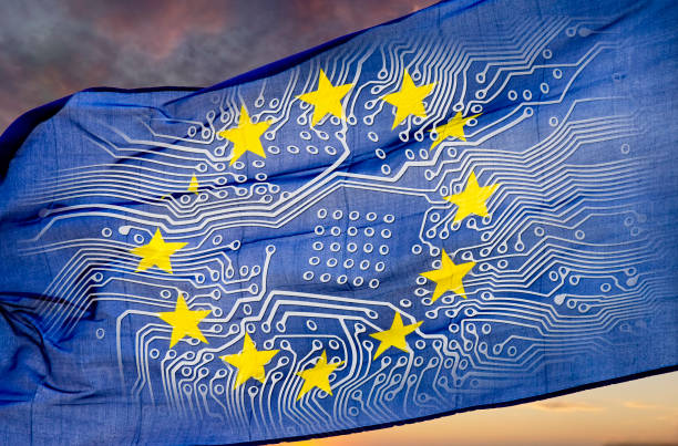 digitalisierung europas - europäische union stock-grafiken, -clipart, -cartoons und -symbole