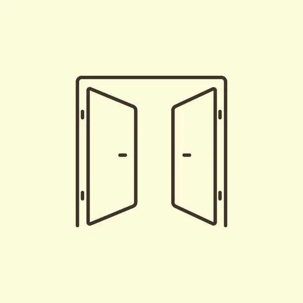 Vector illustration of contour doors