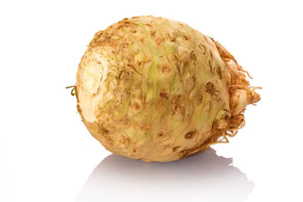 Celery root vegetable white isolated
