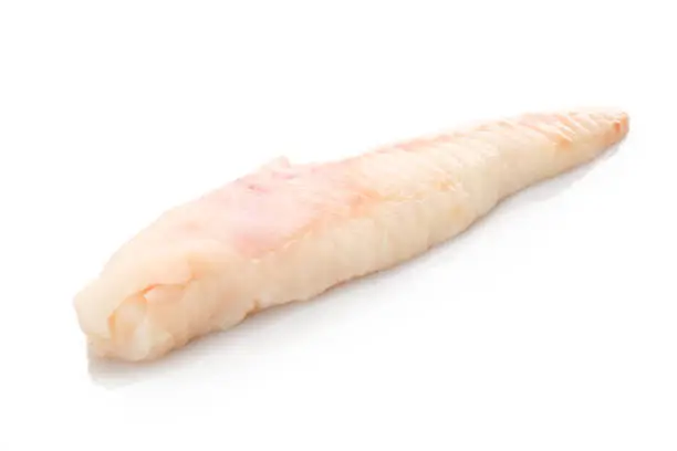 Monkfish filet raw white isolated