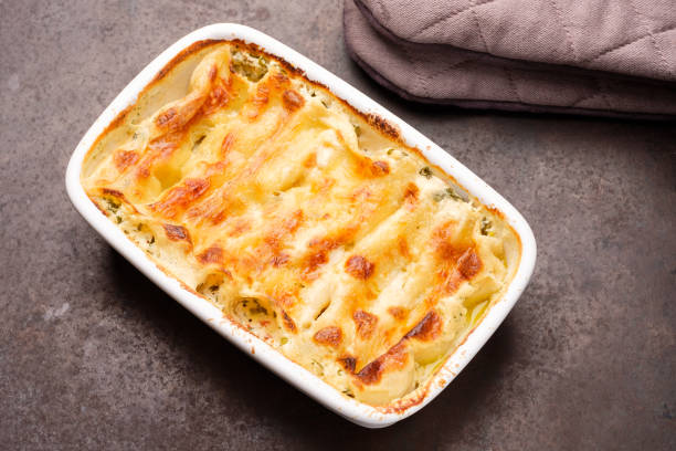 istock Filled Cannelloni gratinated with farmers goat cheese 1138361180