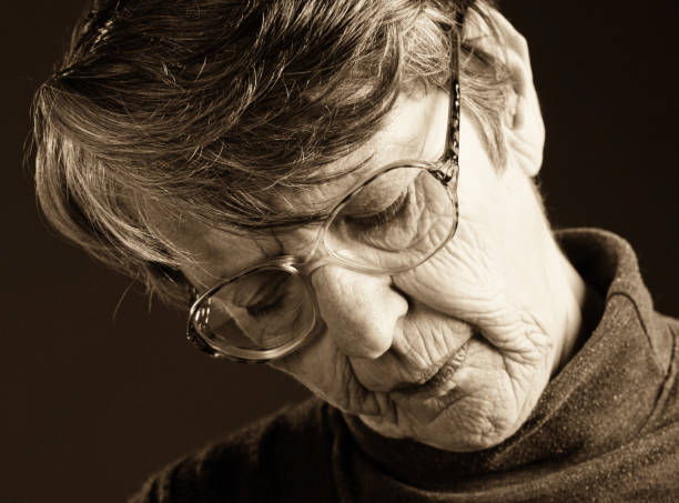 istock Depressed or senile old woman 1138363684