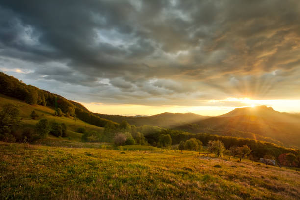 istock Majestic sunset in the mountains landscape. 1138367773