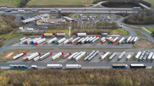 istock Aerial view of a motorway highway rest area 1138368644