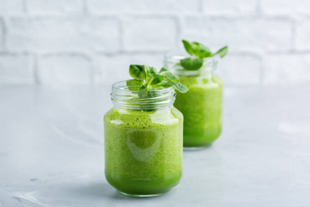 istock Green smoothie with vegetables for healthy, raw, vegan diet 1138372198