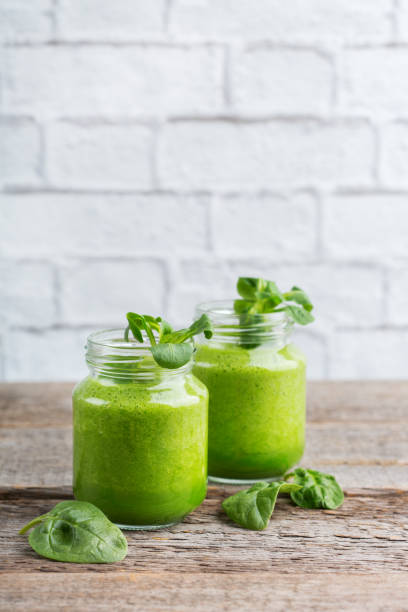 istock Green smoothie with vegetables for healthy, raw, vegan diet 1138372241
