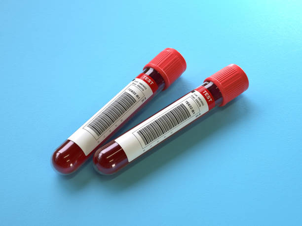 Blood test tubes stock photo