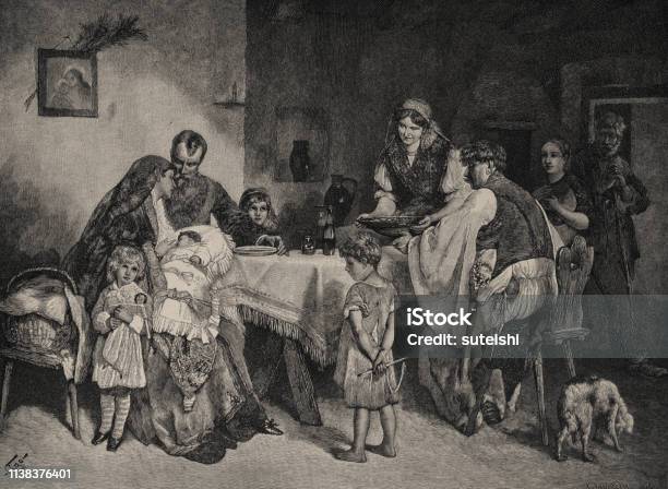 The Refugees Illustration From 1884 Stock Illustration - Download Image Now - Poverty, 19th Century Style, Refugee