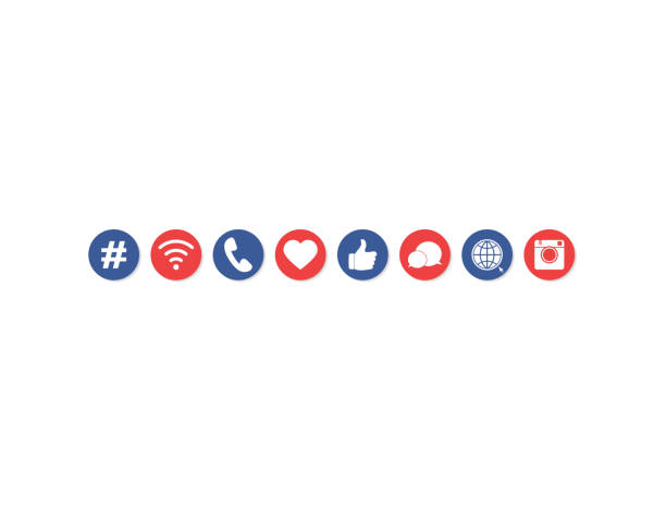 Internet web social media icons set Internet web social media icons set. vector social-media-icons-color stock illustrations