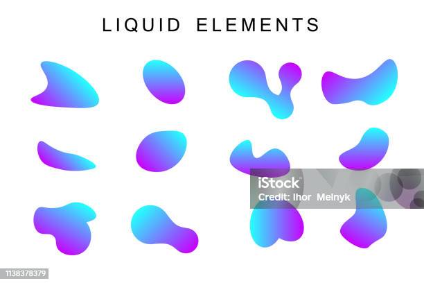 Colorful Gradient Fluid Shapes Stock Illustration - Download Image Now - Abstract, Active Seniors, Art