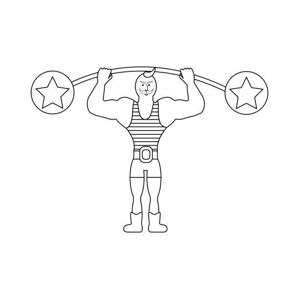 d ̈ of ° d ± d» d 3/4 1/2 - circus strongman men muscular build stock-grafiken, -clipart, -cartoons und -symbole