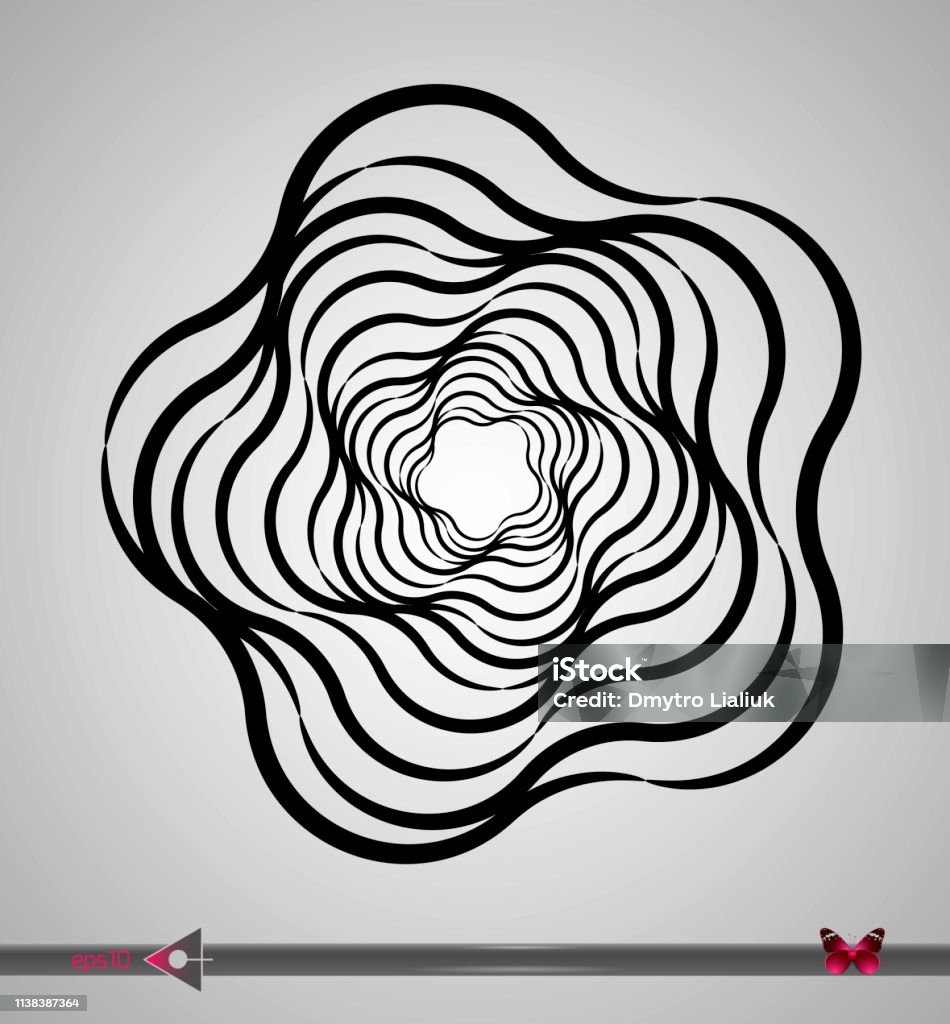 Hex Rotation Concentric Segments Of Circles Hex Rotation Design Element On White ...