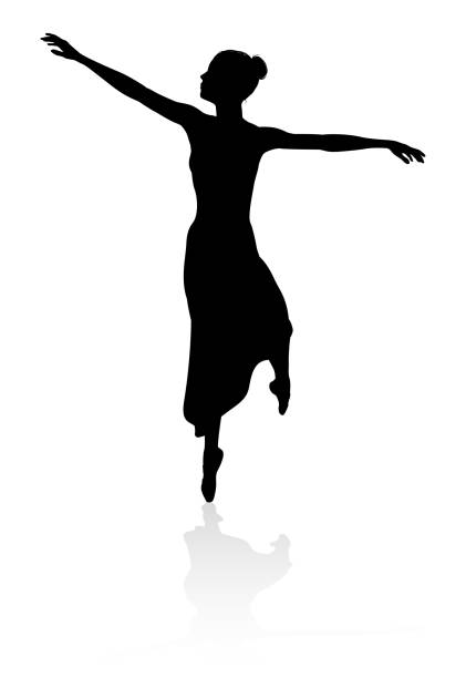 ilustraciones, imágenes clip art, dibujos animados e iconos de stock de bailarina de ballet silhouette - young women women white background real people