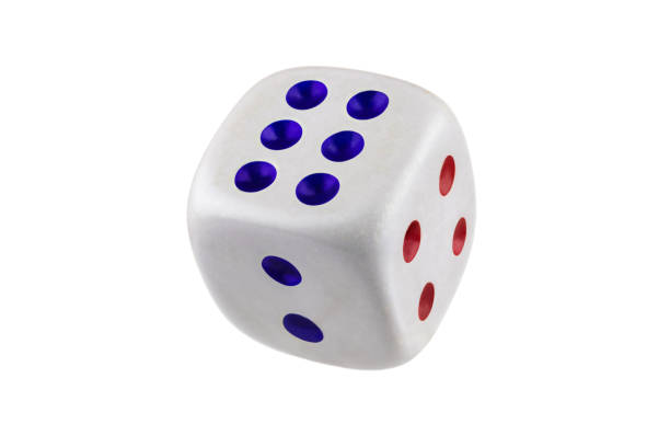 istock White dice closeup isolated on white background without shadow. Six, four, two. 1138389306