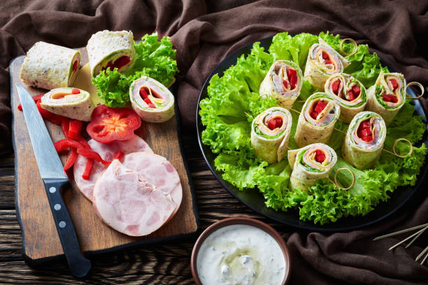 istock sliced sandwich wraps with ham and veggies 1138393274