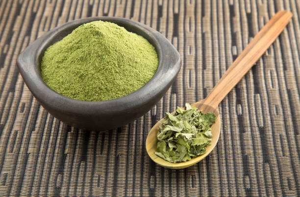 istock Moringa leaves and moringa powder - Moringa oleifera. 1138394029