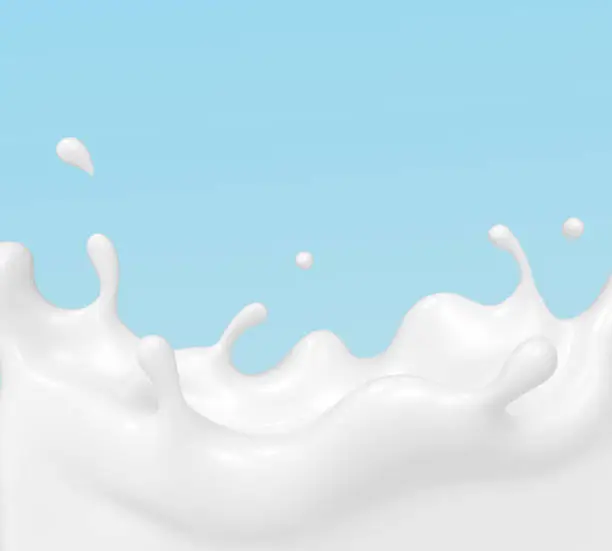 milk splash background, liquid or Yogurt, Include clipping path. 3d illustration.