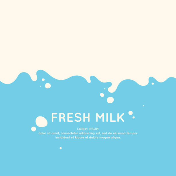 Modern Poster Fresh Milk With Splashes On A Light Blue Background Vector  Illustration Stock Illustration - Download Image Now - iStock
