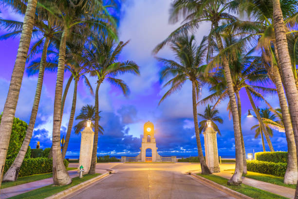 istock West Palm Beach, Florida, USA at the beach clock tower. 1138402743