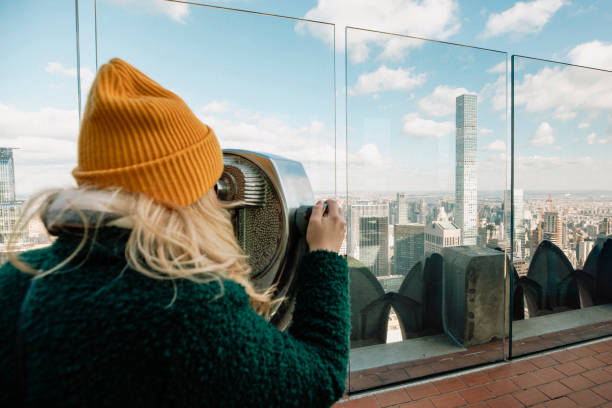 뉴욕의 관광 - new york city new york state skyline winter 뉴스 사진 이미지