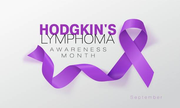 istock Hodgkin's Lymphoma Awareness Calligraphy Poster Design. Realistic Violet Ribbon. September is Cancer Awareness Month. Vector 1138406539