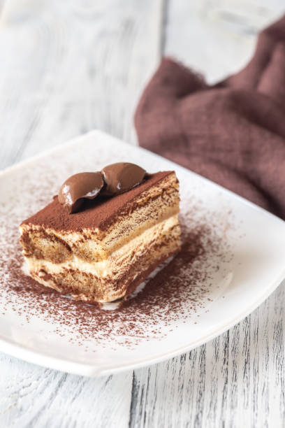 istock Portion of tiramisu on the white plate 1138408354