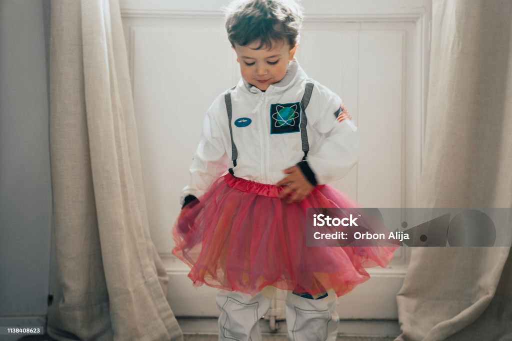 Boys dressing up and dancing Child Stock Photo