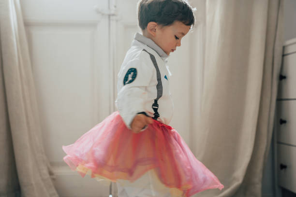 Boys dressing up and dancing Boys dressing up and dancing gender neutral photos stock pictures, royalty-free photos & images