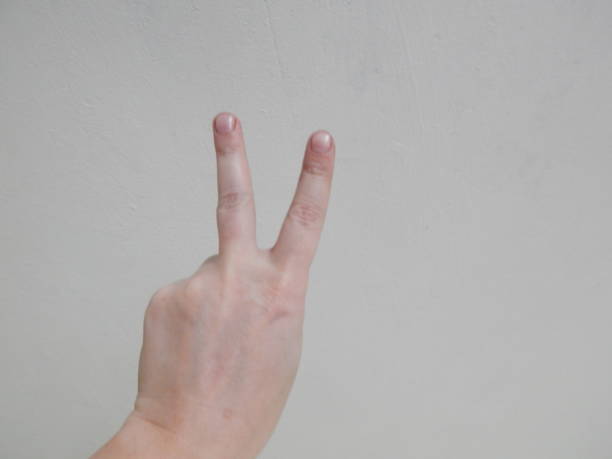 istock Hand on white background showing signs 1138409519
