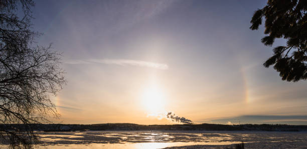 istock Sunrise in Quebec city. Landscape with nice rainbow 1138411154