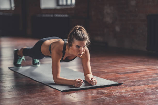 istock Young girl on sports training 1138413230