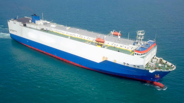 istock Aerial image of a Large RoRo (Roll on/off) Vehicle carrier 1138413871