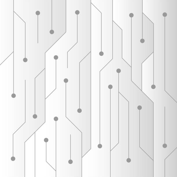 White Circuit Technology Abstract Background Innovative Digital System  Wallpaper Template For Website Cover Poster Banner Brochure Flat Vector  Graphic Design Stock Illustration - Download Image Now - iStock