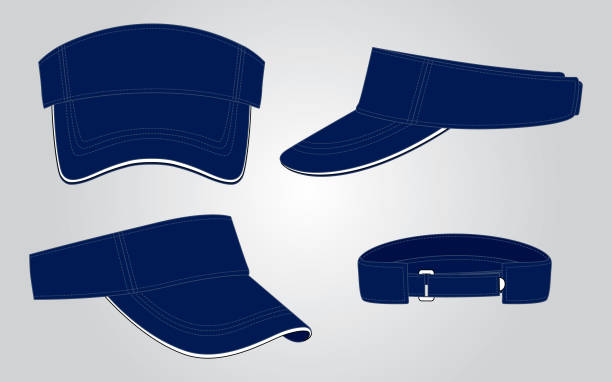 ilustrações de stock, clip art, desenhos animados e ícones de sun visor cap for template - cap template hat clothing