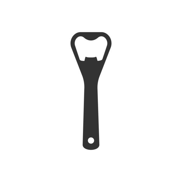 고립 된 병 오프너 아이콘입니다. 평면 디자인입니다. 벡터 일러스트 - bottle opener stock illustrations