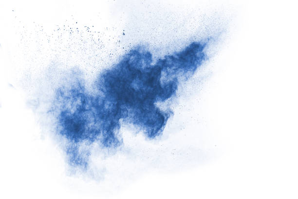 istock Blue color powder explosion on white background. Colored cloud. Colorful dust explode. Paint Holi. 1138417959