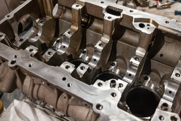 istock A four-cylinder engine dissembled and removed from car on a workbench in a vehicle repair workshop. Auto service industry. 1138419395