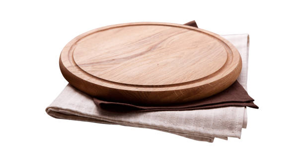 istock Pizza board, with napkin isolated. Top view mockup 1138419794