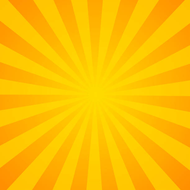 sunburst-hintergrund. orangefarbener hintergrund mit radiallinien für die retro-illustration im pop-art-stil. -vektor - star burst stock-grafiken, -clipart, -cartoons und -symbole