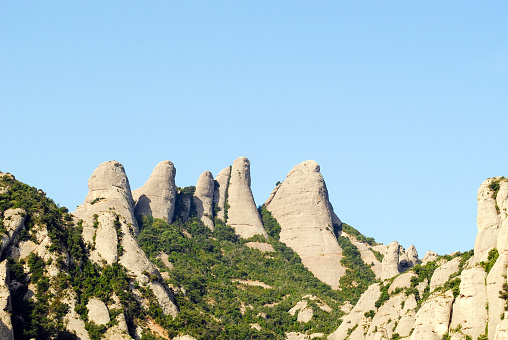 View of Montserrat mountains with space to text