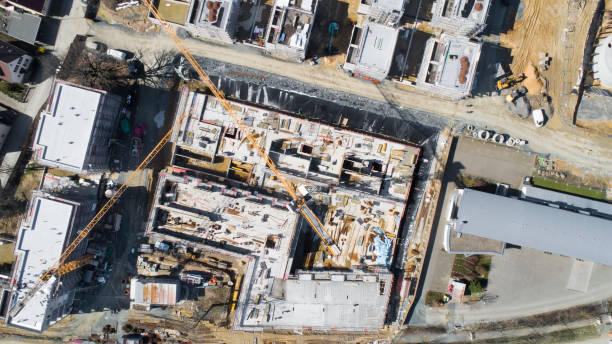 istock Large construction site - housing complex, residential area - aerial view 1138424206