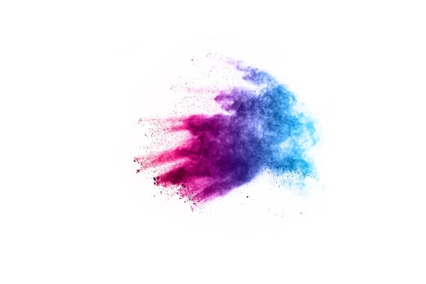 istock abstract powder splatted background. Colorful powder explosion on white background. 1138425241