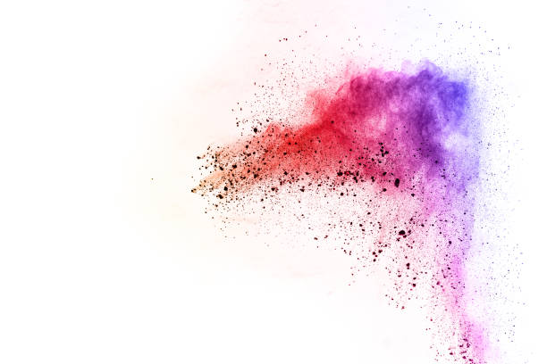 istock abstract powder splatted background. Colorful powder explosion on white background. 1138425279